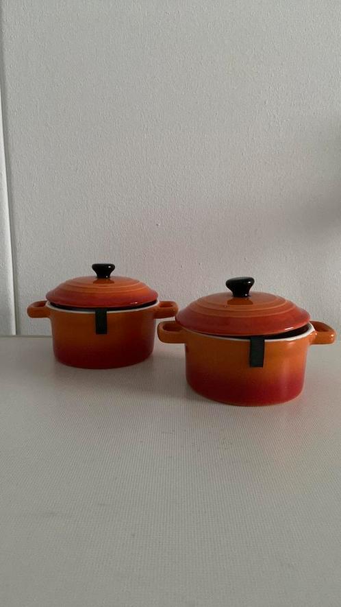 Soufflé bakjes met deksel oranje 2 stuks 10/5cm, Huis en Inrichting, Keuken | Keukenbenodigdheden, Nieuw, Ophalen of Verzenden