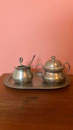 Tinnen suiker en melk set, Antiek en Kunst, Ophalen of Verzenden