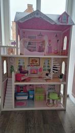 Bandits & Angels Houten Barbiehuis - Roze Country House, Ophalen, Zo goed als nieuw, Poppenhuis