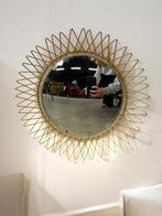 vintage gouden sunburst spiegel / zonnespiegel, Ophalen, Rond, Minder dan 50 cm