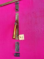 Oude messing pomp espagnoletten / deur espagnolet, greep,, Ophalen of Verzenden