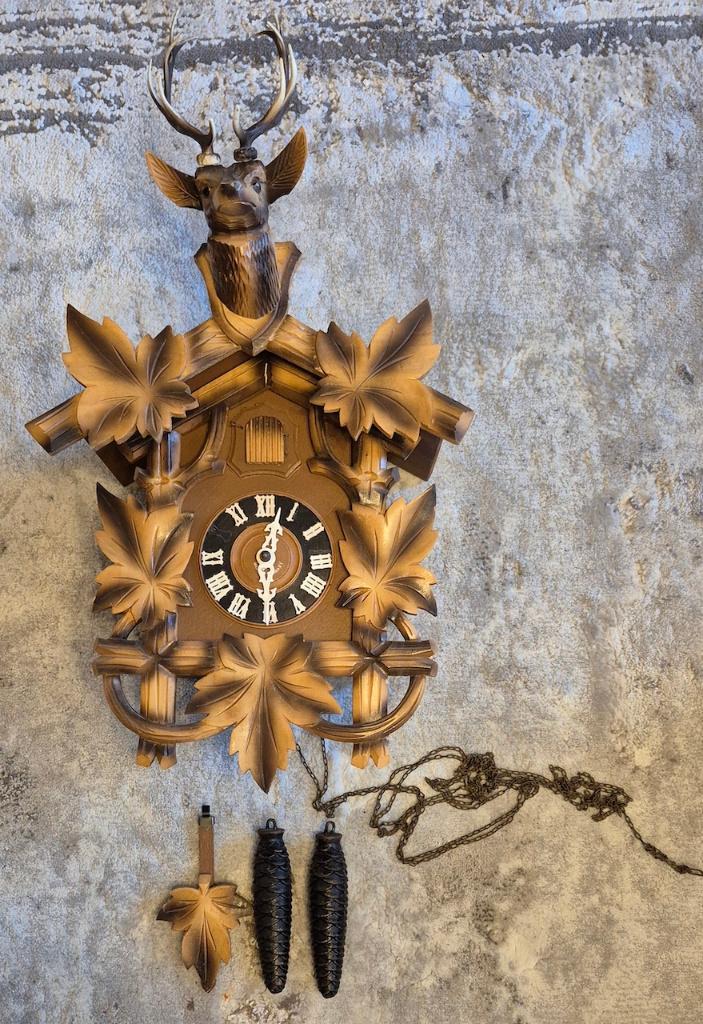 Koekoeksklok met hert., Antiek en Kunst, Antiek | Klokken, Ophalen of Verzenden