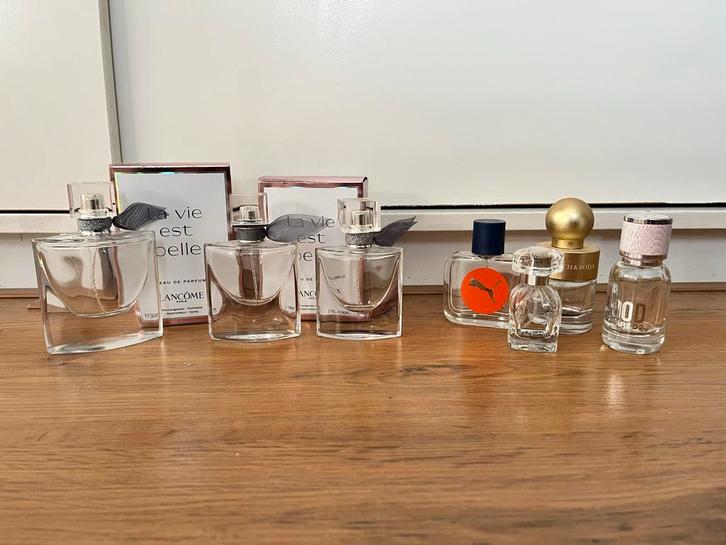 Lege Parfumflesjes - La Vie Est Belle & Meer, Sieraden, Tassen en Uiterlijk, Uiterlijk | Parfum, Gebruikt, Ophalen of Verzenden