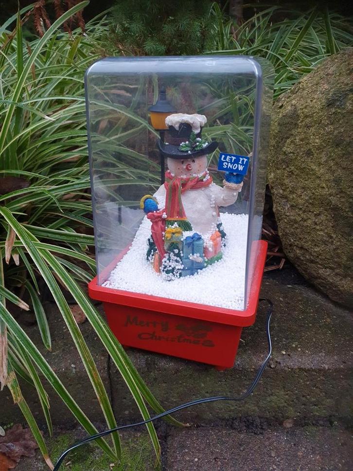 Sneeuwpop in stolp/sneeuwpop met opblaas/bewegend sneeuw ️, Diversen, Kerst, Gebruikt, Ophalen of Verzenden