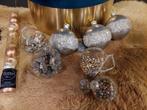 Diverse kerstballen glas - zilver / kerstdecoratie, Diversen, Kerst, Ophalen of Verzenden, Gebruikt
