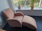Comfortabele fauteuil met voetenbank, Ophalen, Gebruikt, 75 tot 100 cm, Stof
