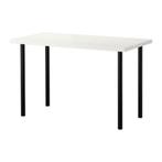 Wit Vika Amon Ikea bureau tafel met 5 zwarte stalen poten, Huis en Inrichting, Ophalen, Gebruikt, Bureau
