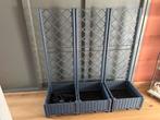 Plantenbak met Latwerk Blauwgrijs, Ophalen, Kunststof, Minder dan 60 cm, Vierkant
