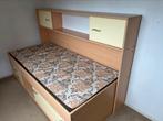 Bed met lades, 90 cm, Gebruikt, Eenpersoons, Wit