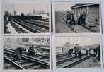 4 foto's van spoorarbeiders treinspoor Haarlem, Ophalen of Verzenden, Foto, Zo goed als nieuw, Voor 1940