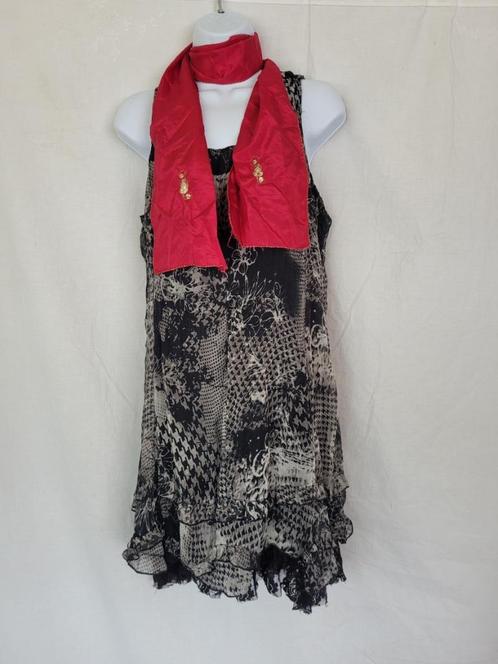Mooie roze sjaal met glitterdraad 128x18, Kleding | Dames, Mutsen, Sjaals en Handschoenen, Zo goed als nieuw, Sjaal, Ophalen of Verzenden