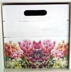 Unieke houten tulpen kist bloemen voor Ikea kallax kasten, Huis en Inrichting, Woonaccessoires | Kisten, Minder dan 50 cm, Nieuw
