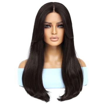 Swiss lace front pruik lang haar in lagen Dark Cho beschikbaar voor biedingen