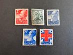 1927 Roode-Kruiszegels NVPH nr 203-207 postfris, Postzegels en Munten, Postzegels | Nederland, Verzenden, T/m 1940, Postfris