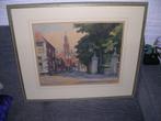 Een groot en mooie gekleurde ETS/Gravure van H.E.Roodenburg., Antiek en Kunst, Kunst | Etsen en Gravures, Ophalen