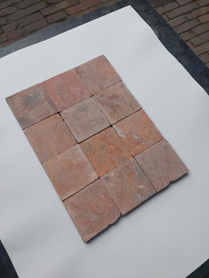 Te Koop : partij natuursteen / marmer estrikken 24 m2., Doe-het-zelf en Verbouw, Tegels, Zo goed als nieuw, Vloertegels, Marmer