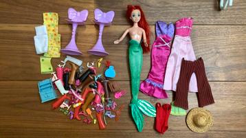 Barbie accessoires schoenen stoel jurk Ariel Disney pop 