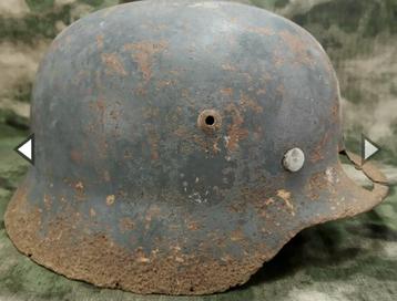 Duitse M35 DD Oostfront camo combat Helm  beschikbaar voor biedingen