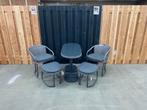 balkonset grijs, Bijzettafel, Tuinset, Ophalen, 2 zitplaatsen