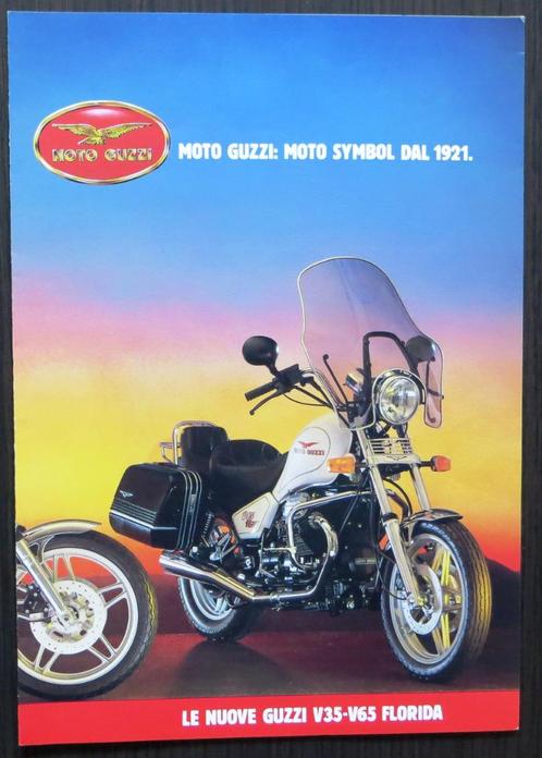 Engelse folder Moto Guzzi V35 + V65 Florida - 1986, Motoren, Handleidingen en Instructieboekjes, Moto Guzzi, Verzenden