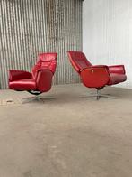 2x moderne fauteuils Hjort Knudsen Deens design 2000s rood, Ophalen of Verzenden