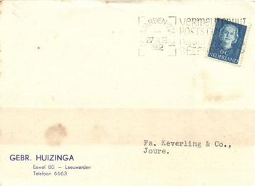 Gebr. Huizinga, Leeuwarden - 09.1952 - briefkaart beschikbaar voor biedingen