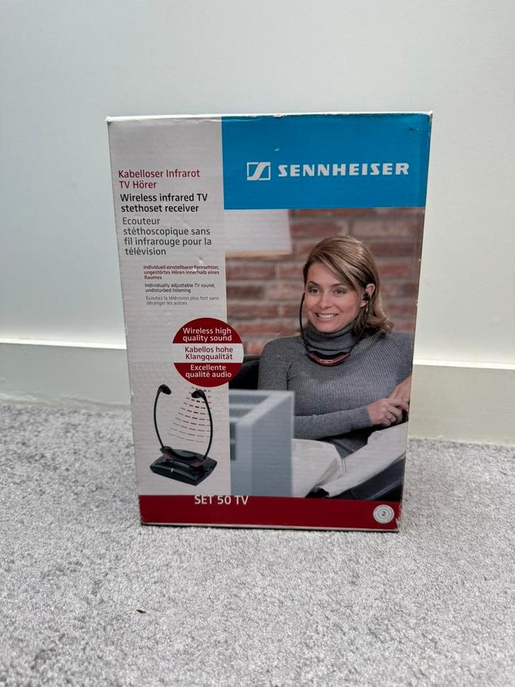 Sennheiser SET 50 draadloos tv hoortoestel - Nieuw in doos, Audio, Tv en Foto, Koptelefoons, Zo goed als nieuw, Op oor (supra aural)