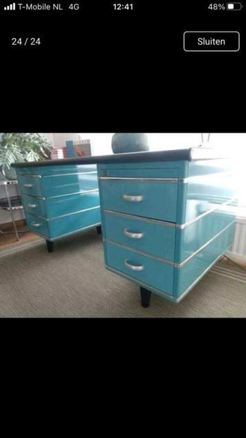 Vintage Bureau met Lades - afbeelding 15