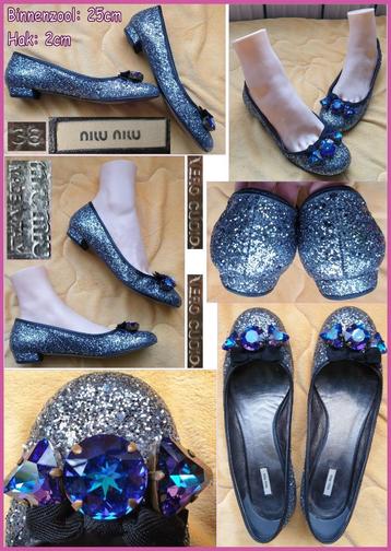 MIU MIU glitter ballerina's met Swarovski kristallen maat 38 beschikbaar voor biedingen