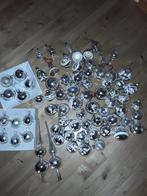 Oude zilverkleurige kerstballen met 2 pieken, Diversen, Kerst, Ophalen of Verzenden, Gebruikt