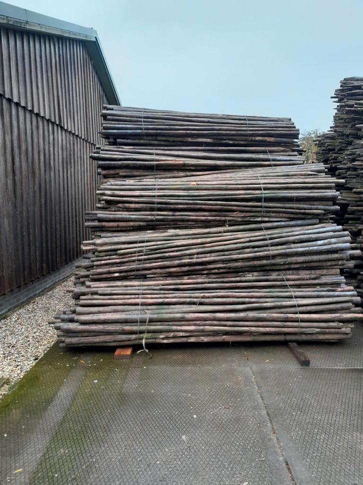 Hele mooie nette partij gebruikte boompalen, Doe-het-zelf en Verbouw, Hout en Planken, Zo goed als nieuw, Balk, Vuren, 300 cm of meer