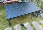 Zwarte salontafel staal met hout, Huis en Inrichting, Tafels | Salontafels, Ophalen, Gebruikt, 50 tot 100 cm, Minder dan 50 cm
