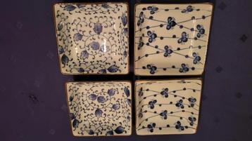 Vierkante schaaltjes blauw wit, mix beschikbaar voor biedingen