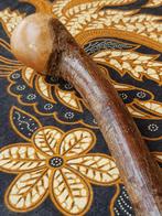 Antieke Engelse wandelstok van vruchtenhout en koper 87,5 cm, Ophalen of Verzenden