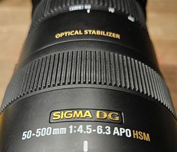 Sigma 50-500mm met optische stabilisatie voor Canon EF beschikbaar voor biedingen