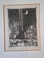 Ets ‘Night town’ Nina  Ivanova in lijst, Ophalen of Verzenden