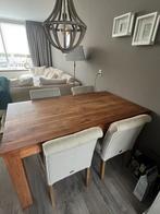Eettafel met 4 Rivièra maison stoelen, Gebruikt, Landelijk, Vier personen, Rechthoekig