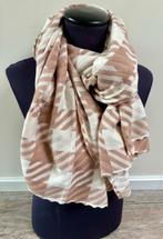 Warm geruite sjaal in het khaki en creme, Ophalen of Verzenden, Nieuw, Sjaal