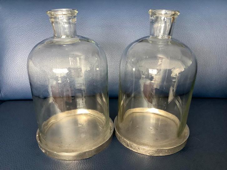 Twee Loberon glazen stolpen van Modesty met plateaus, Huis en Inrichting, Woonaccessoires | Stolpen, Gebruikt, Ophalen of Verzenden