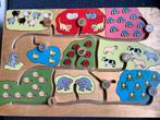 3D houten schuifpuzzel dieren montessori puzzel, Ophalen of Verzenden, 10 tot 50 stukjes, Zo goed als nieuw