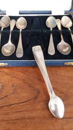 Cassette met 6 koffielepels en suikertang, Ophalen of Verzenden
