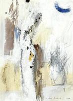 96. Schilderij Peter Schenk, abstract figuur, 1987, Antiek en Kunst, Ophalen of Verzenden
