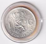 1 Gulden 1967 met randtikje, Postzegels en Munten, Munten | Nederland, 1 gulden, Koningin Juliana, Verzenden, Zilver