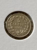 Zeldzame stuiver 1868 Willem III mooie kwaliteit., Zilver, Ophalen of Verzenden, Koning Willem III, Losse munt