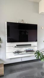 Tv meubel / mediawand / inclusief glazen planken, Zo goed als nieuw, Ophalen