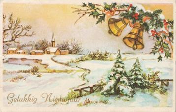 KERST DORP SNEEUW JAREN 50-60 MOOIE OUDE KAART KH864 beschikbaar voor biedingen