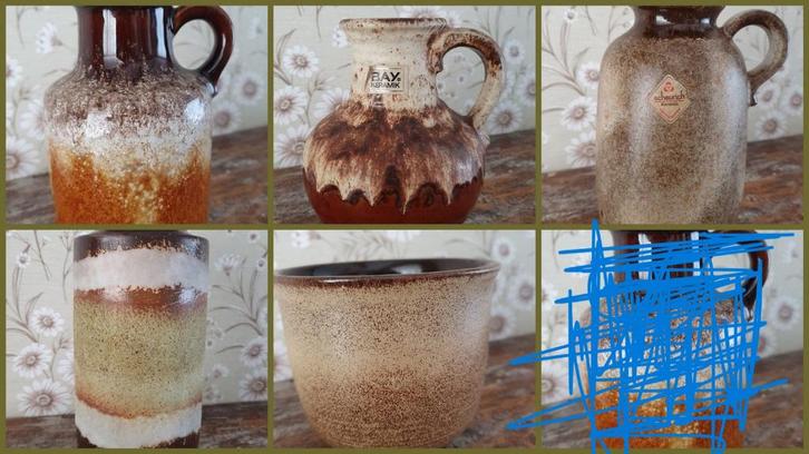 1394 Bay W-Germany keramiek bloembot vaas West germany, Tuin en Terras, Bloempotten, Gebruikt, Aardewerk, Minder dan 40 cm, Minder dan 25 cm