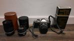 Nikon Nikkomat FT2 - 3 Nikon Lenzen + Sunpak Flitser, Ophalen of Verzenden, Gebruikt, Spiegelreflex, Nikon