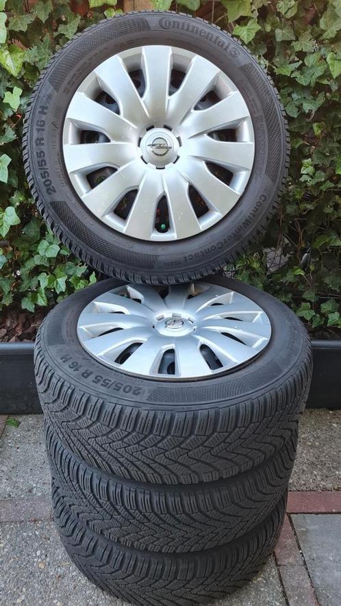 Set winterbanden Continental 205/55 R16 Astra J, Auto-onderdelen, Banden en Velgen, Banden en Velgen, Winterbanden, 16 inch, 205 mm