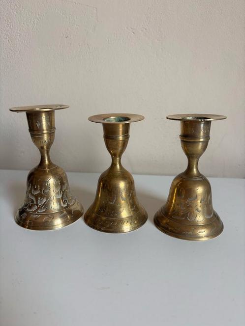 Messing kandelaar belletje prijs per stuk, Antiek en Kunst, Antiek | Kandelaars, Ophalen of Verzenden